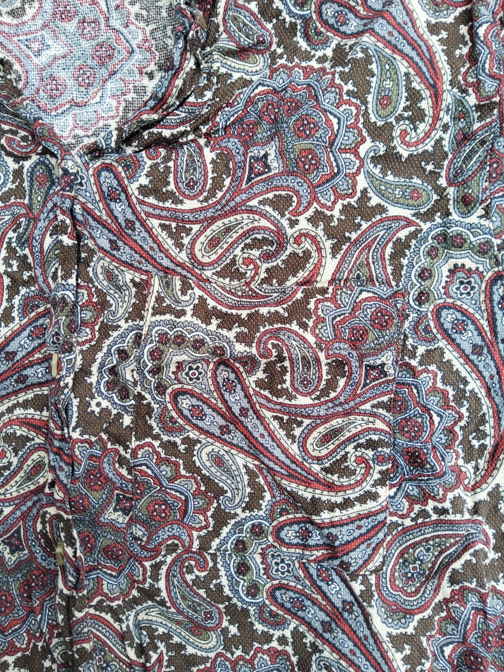 Woolrich 90s Paisley 100% Cotton Button-Down Long Sleeve Shirt - Picture 4 of 6
